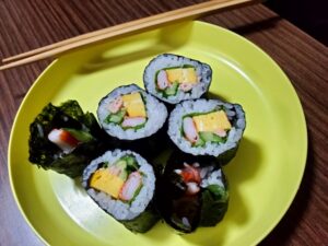 ぽらりすの巻きずしづくりでつくった完成品。