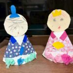 放課後等デイサービスぽらりすで、特別な支援が必要なお子様がつくった可愛い顔したお内裏様とお雛様。